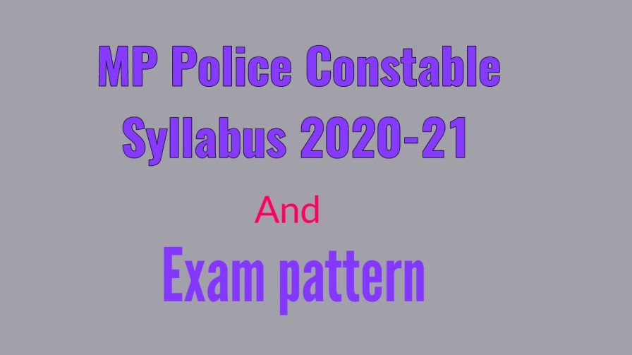 MP Police Constable Syllabus 2020-21